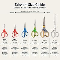 Vista 8 de Westcott Tijeras para niños de mango duro de 5 pulgadas, romas, colores surtidos, paquete de 2
