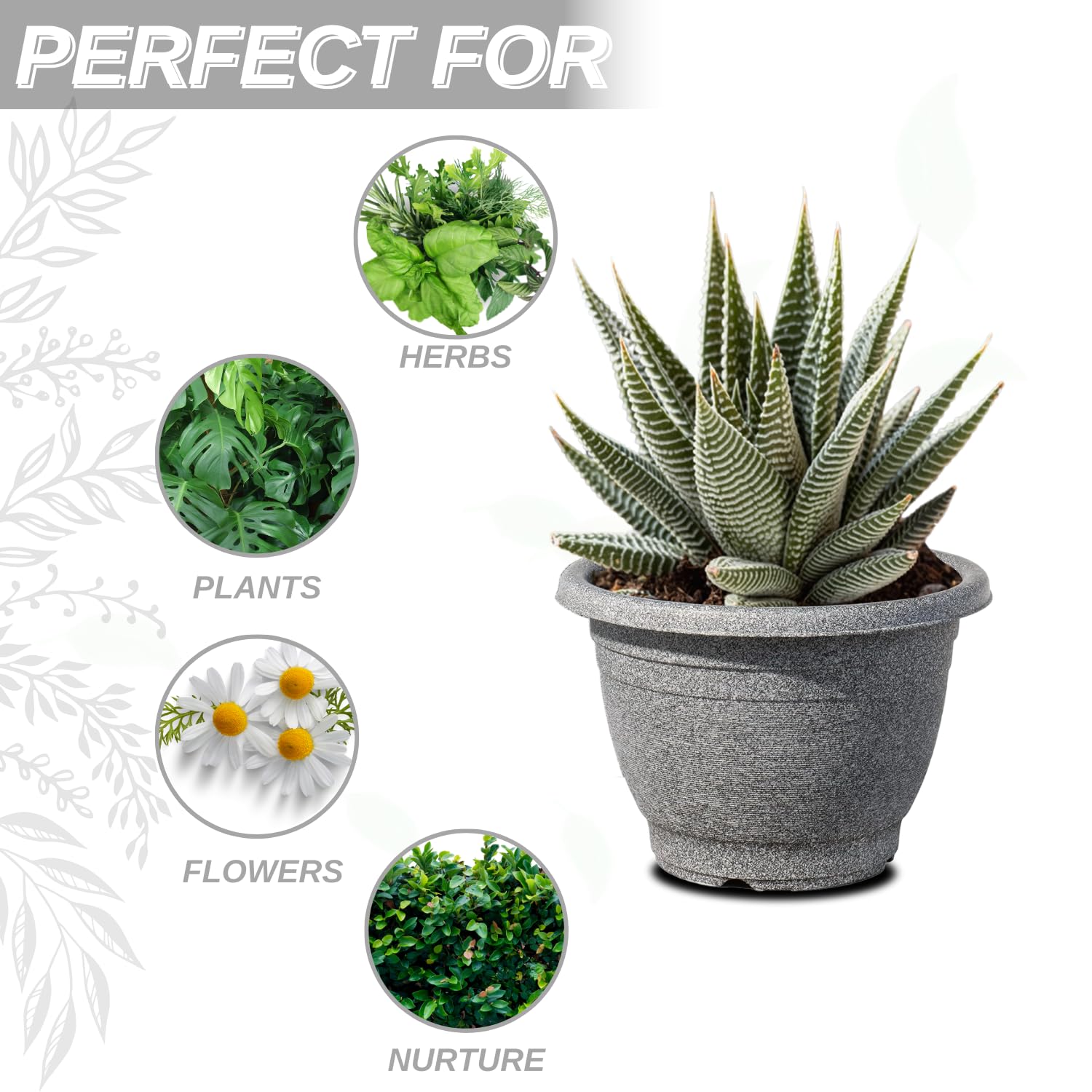 KADAX Vaso Per Piante Con Inserto Interno, Fioriera Rotonda In Plastica Per Interni Ed Esterni Beige Scuro 18 Cm K9913 83765977 - Foto 4