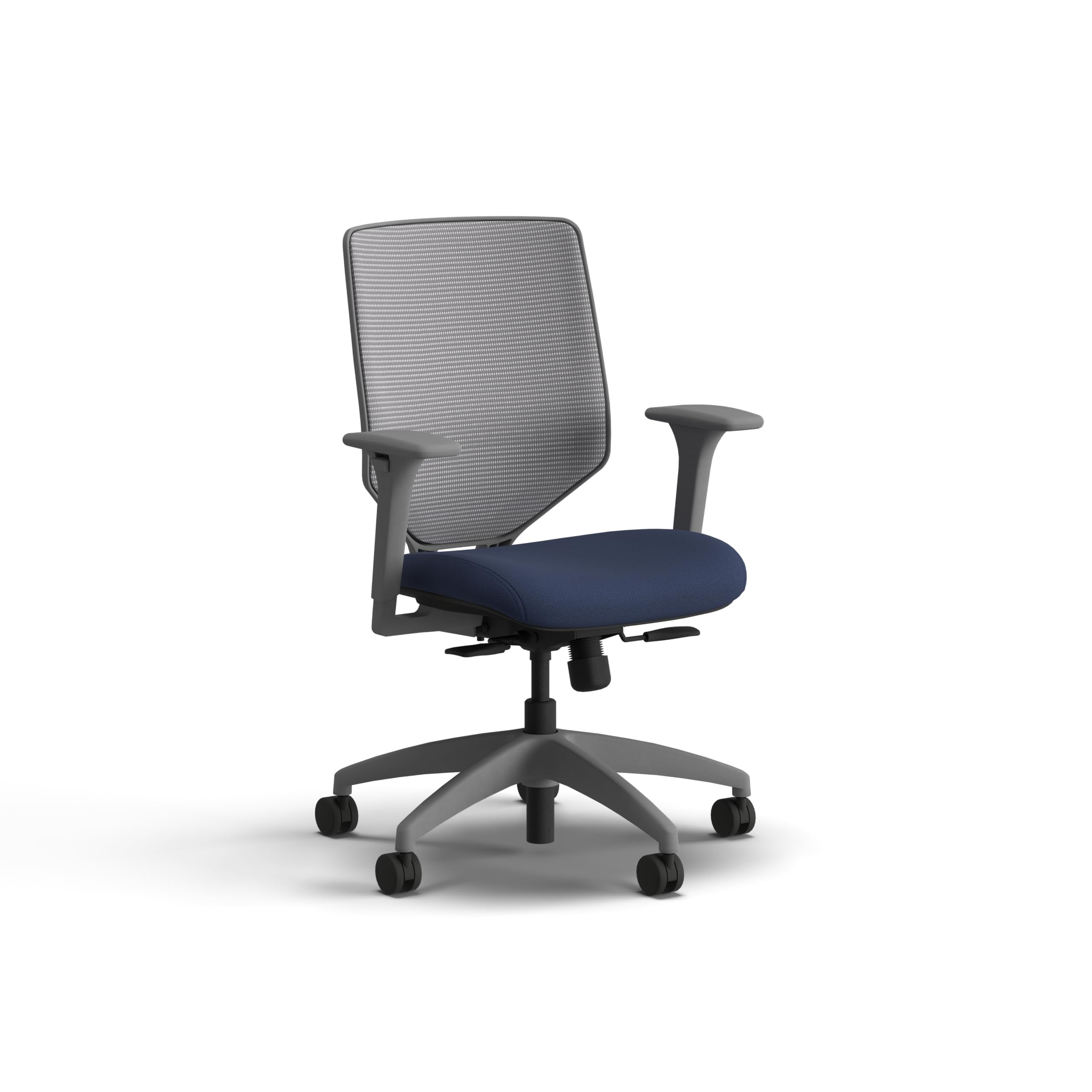 HON Solve Office Chair, Ergonomic Office Chair Mesh Back Support, Adjustable Lumbar Support, Height Adjustable Arms, Titanium Frame, Indigo