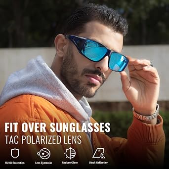 Myiaur Polarized Fit Over Glasses Sunglasses for Men Women UV400 Protection