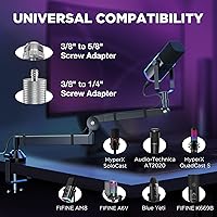 Vista 7 de InnoGear Low Profile Mic Arm, 360° Rotatable Microphone Boom Arm Mic Stand for Fifine AM8 K669B Blue Yeti HyperX QuadCast SoloCast AT2020, with Mic