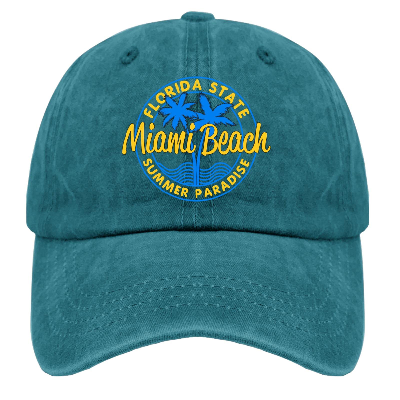 TKPA MOL Dad Hat Florida State Miami Beach Summer Paradise Trucker Hats for Teen Funny Washed Denim Adjustable