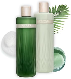 Sulfate Free Shampoo and Conditioner Set for Sensitive Scalp & Dry Hair Women & Men, Dry Scalp Shampoo and Deep Conditioner with Green Algae & Hot Spring Yeast Extract From Japan, DAILY CARE