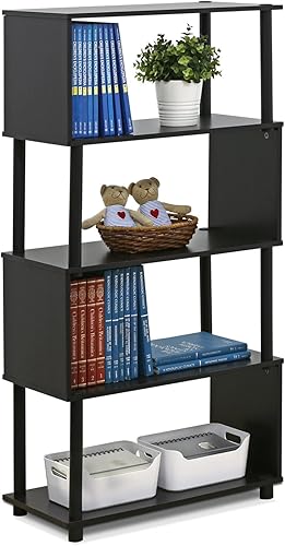 Miniatura 11 de Furinno Estante Flexi de 4 niveles, Espresso Espresso,roble negro/negro,Roble Francés/Negro