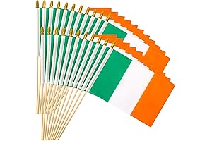AUGSHY 22-Pack 5x8 Mini Irish Hand-Held Flags