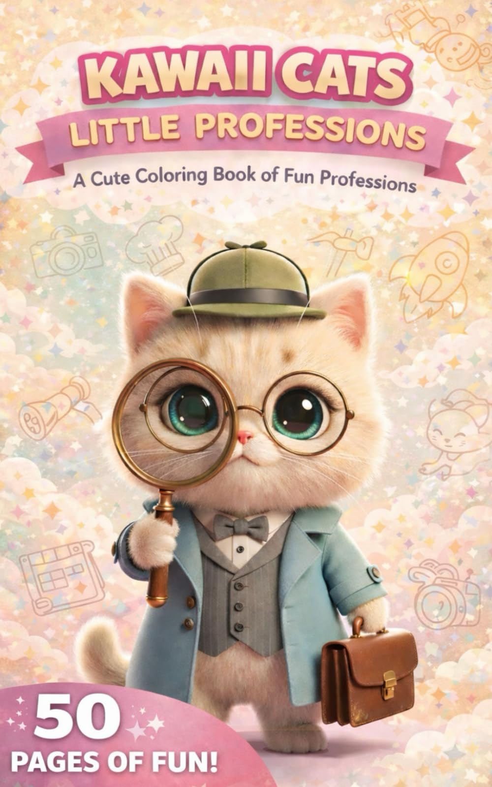 Kawaii Cats: Little Professions: A Cute Coloring Book of Fun Professions