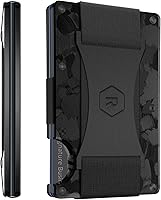 Vista 29 de The Ridge Cartera delgada minimalista para mujer, con bloqueo RFID, bolsillo frontal, tarjetero de crédito, cartera de metal para mujer con clip