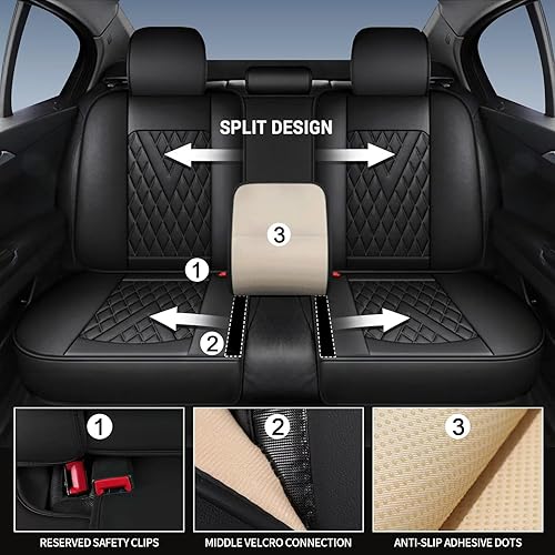 Miniatura 2 de Juego completo de fundas de asiento de automóvil para Chevrolet Trailblazer 2021-2024, piel sintética para Chevy Trailblazer, cojín de asiento de 2