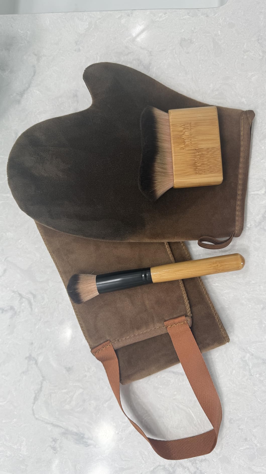 ANSPHIE 4 in 1 Luxury Velvet Tanning Mitt Self Tanning Mitt Applicator Self Tanner Brush Self Tanner Back Applicator Self Tanner Mitt Tanning Brush Tanning Glove