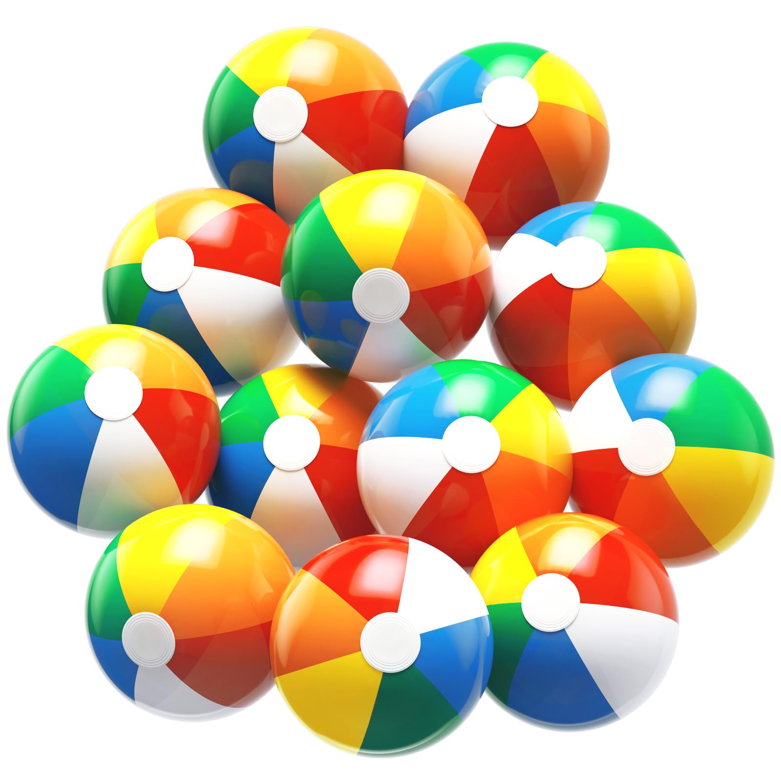 Beach Ball 12 Pack - 12'' Inflatable Beach Balls for Kids Bulk, Swimming Pool Toys Beach…