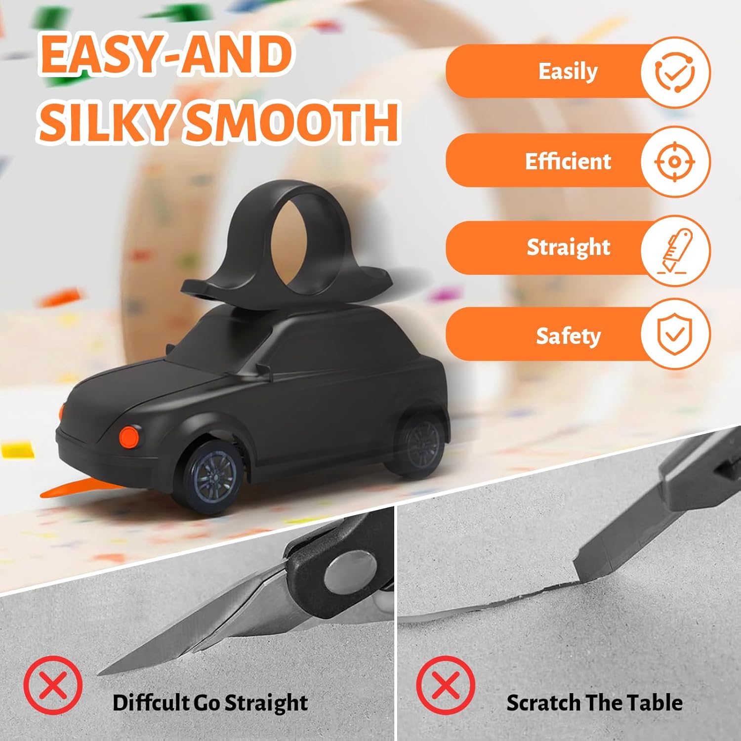 2-Pack Wrapping Paper Cutter with Wheels, Gift Wrap Cutter Tool for Birthday & Christmas, Straight Line Paper Roll Cutter for Holiday Gift Wrapping, Slider Cutter for Home & Office Use