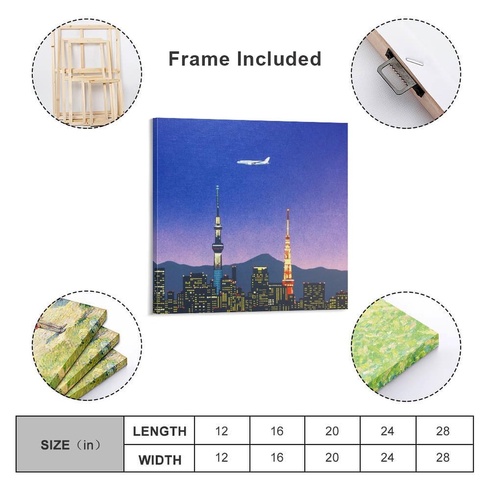 Amazon.co.jp: 画家永井博 夏の風景都会の夜景飛行機ポスター プリント