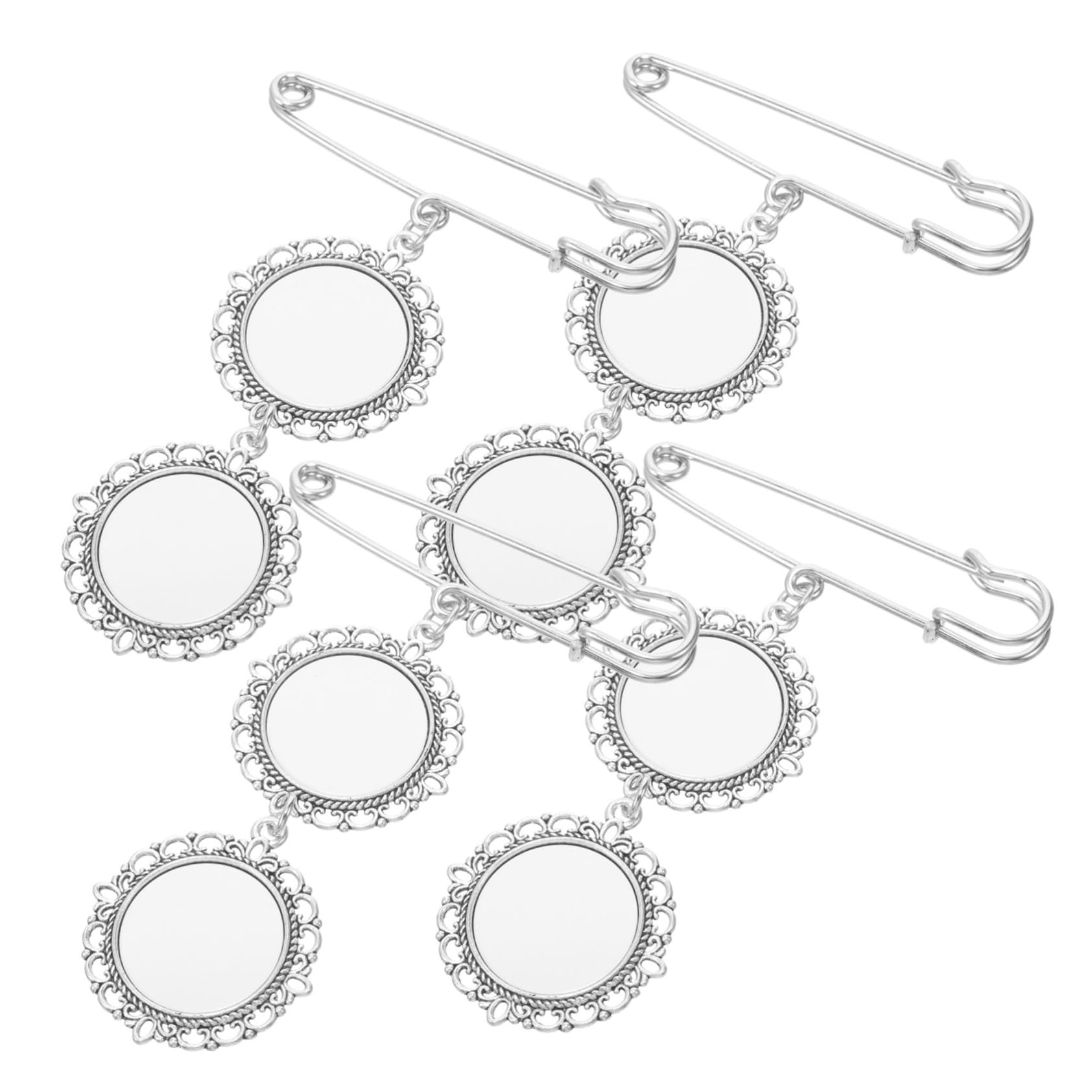 Housoutil 5 Sätze Diy Wärmeübertragungs Broschen Leere Anhänger Broschen Leere Bezel Charmante Anstecknadel Für Foto Anwendungen Für Accessoires Und 4 Stücke * 5