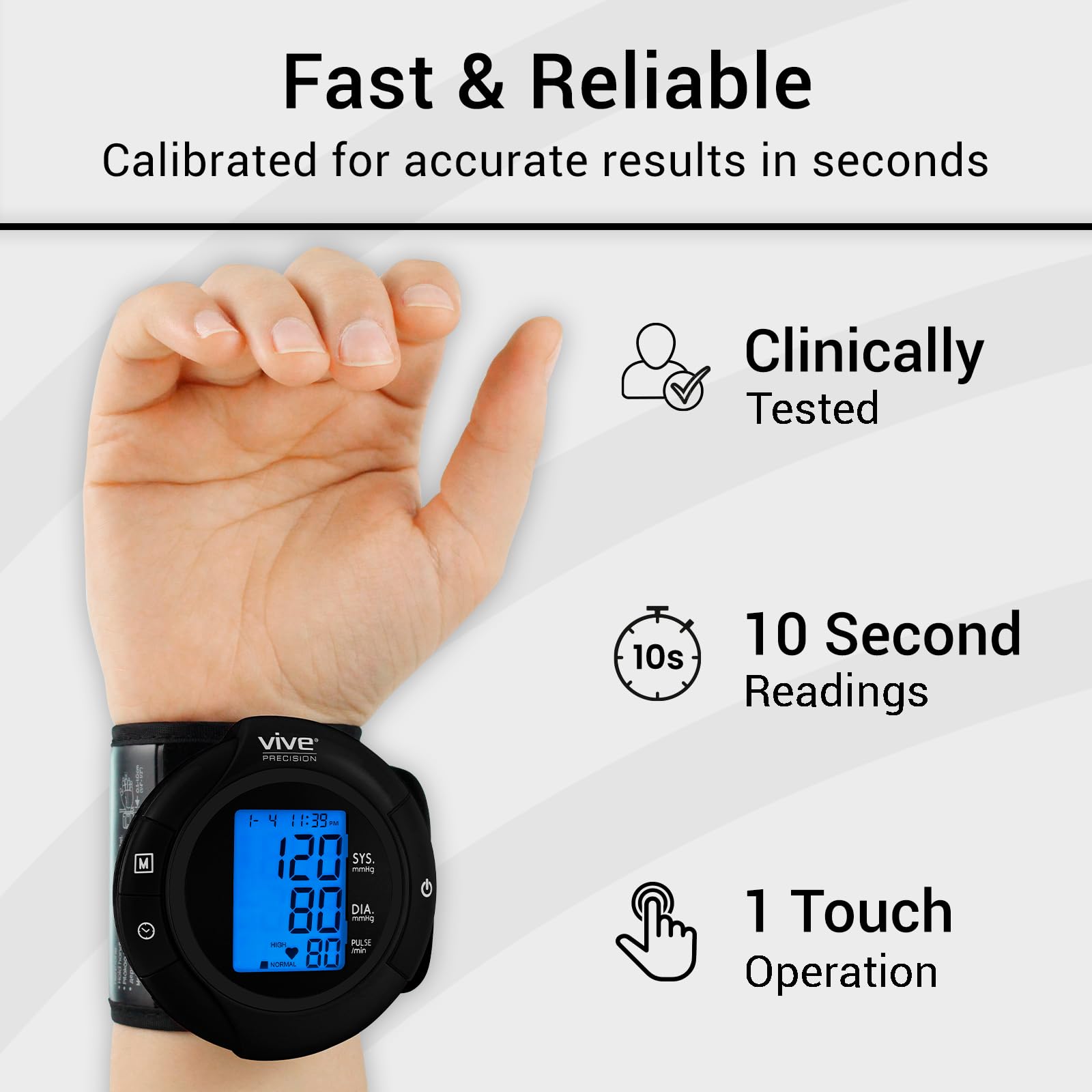 Smart Wrist Blood Pressure Monitor - Digital Automatic Accurate BP Cuff Machine for Irregular Heartbeat & Heart Rate Detection at Home - Portable Wireless Display for Adults, Pregnancy