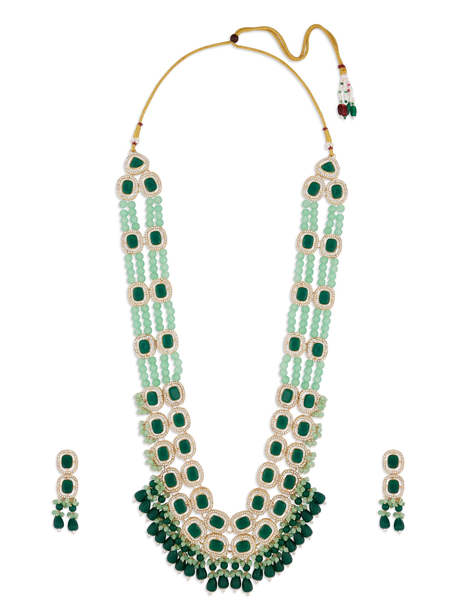 See full amazon price history chart for ZAVERI PEARLS Green Stones Beaded Multistring Bridal Austrian Diamonds Embellished Necklace & Earring Set For Women-ZPFK18203 ZAVERI PEARLS Green Stones Beaded Multistring Bridal Austrian Diamonds Embellished Necklace & Earring Set For Women-ZPFK18203 (B0D4LWQ3ZZ) Amazon Price History, Amazon Price Tracker