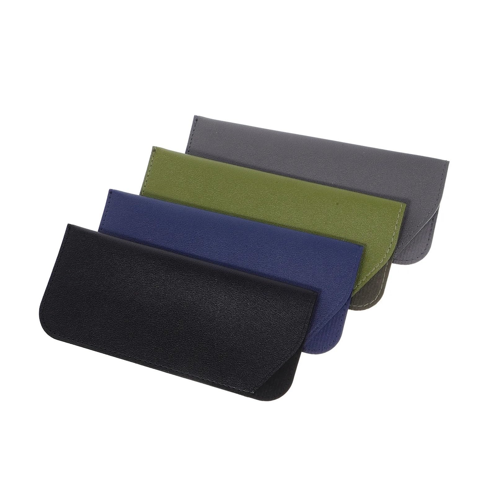Funda de Gafas Blanda de Cuero 4pcs PU Leather Eyeglasses Case Scratch Proof Slim Eyeglass Pouch Bags Sunglasses Protector Sleeve for Home Travel Daily Use