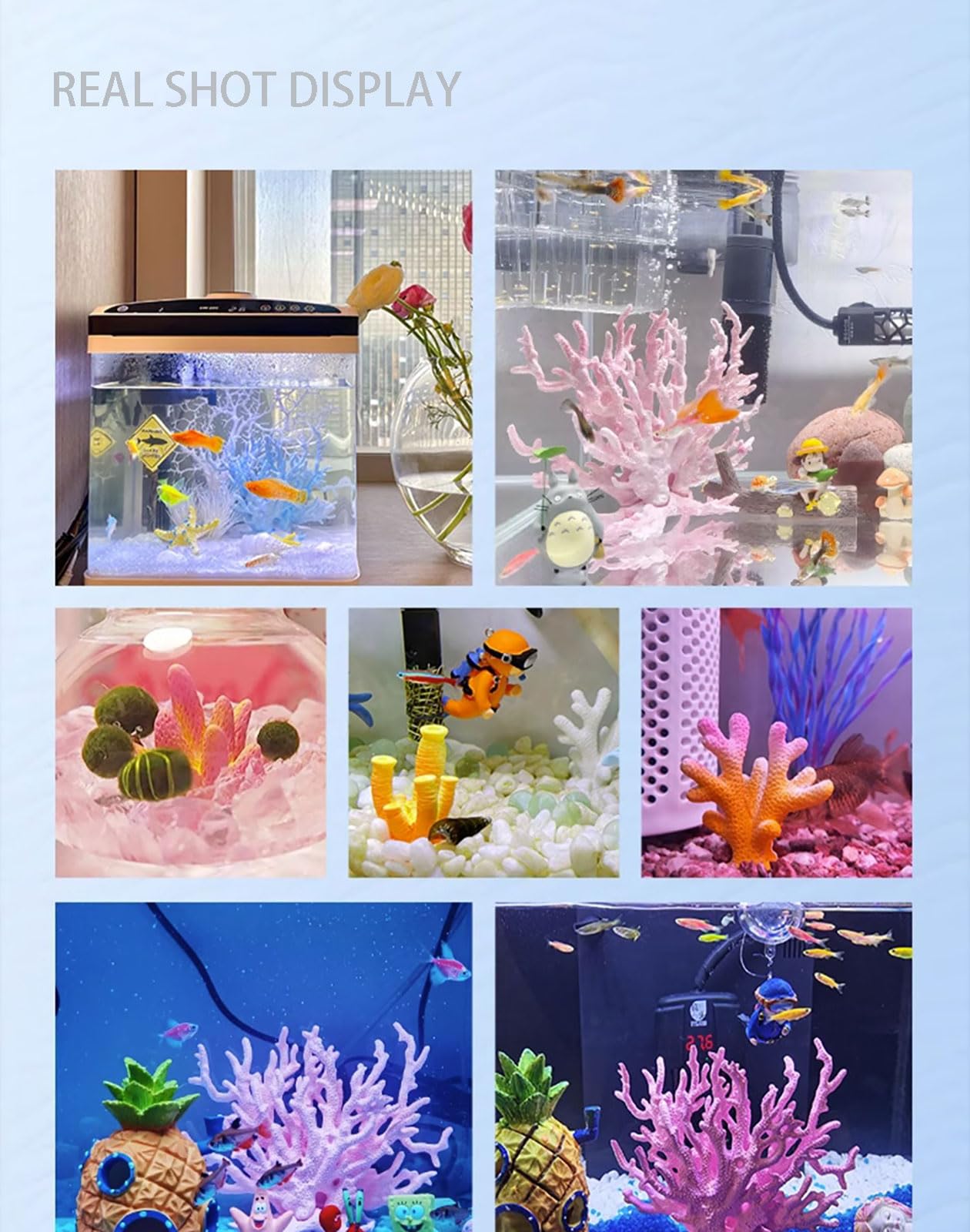 Adornos Artificiales de Coral for Acuario: Decoraciones Vibrantes de Coral de Resina(Oranje)