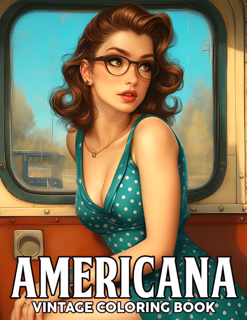 Vintage Americana Coloring Book: Retro Beauties Coloring Pages with Old-Hollywood Glamour, 1950s Fashion, and Nostalgic Pin-Up Illustrations