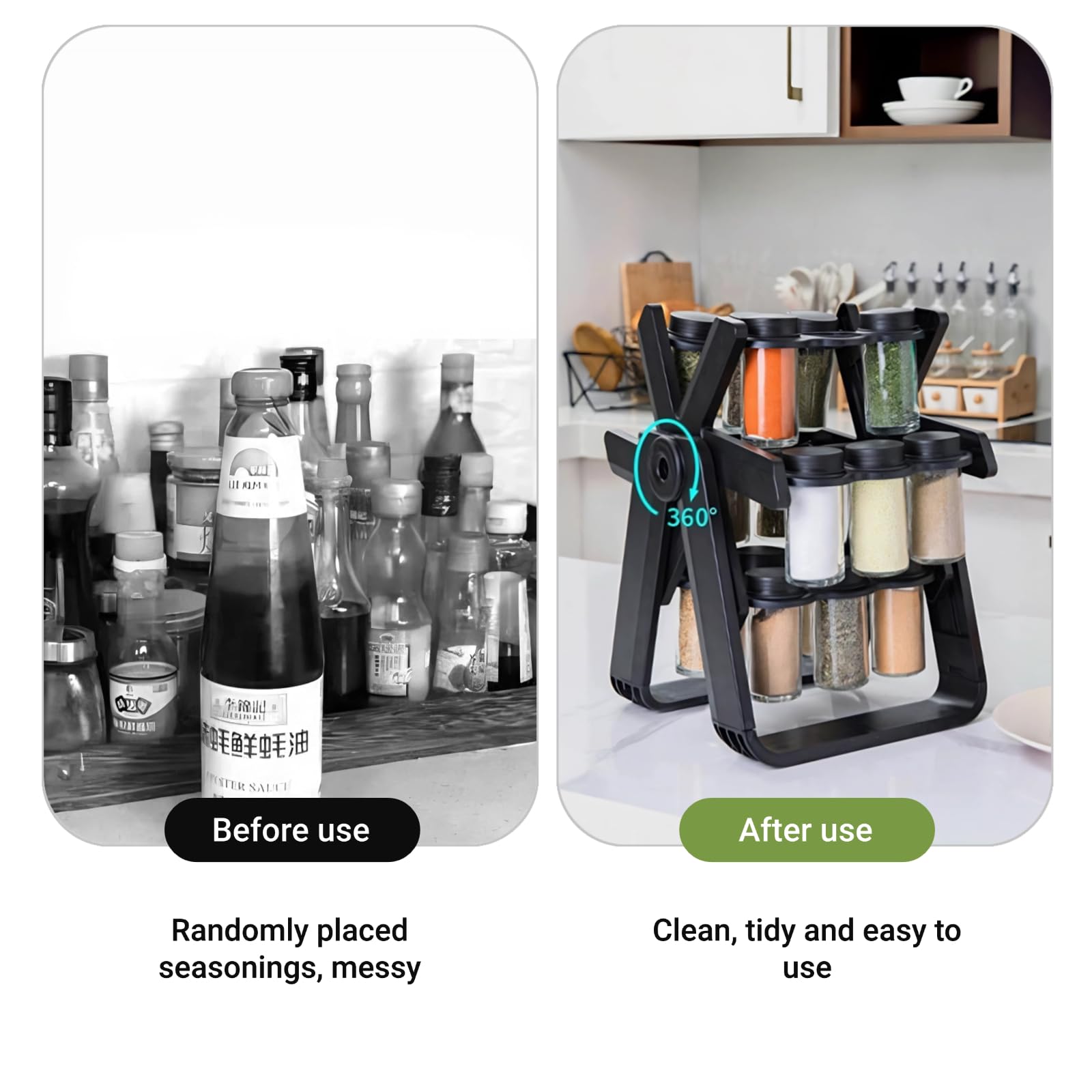 Étagère à épices rotative avec 18 pots, organisateur d'assaisonnement pour armoire, cuisine, garde-manger, comptoir, organisateur d'armoire à pharmacie