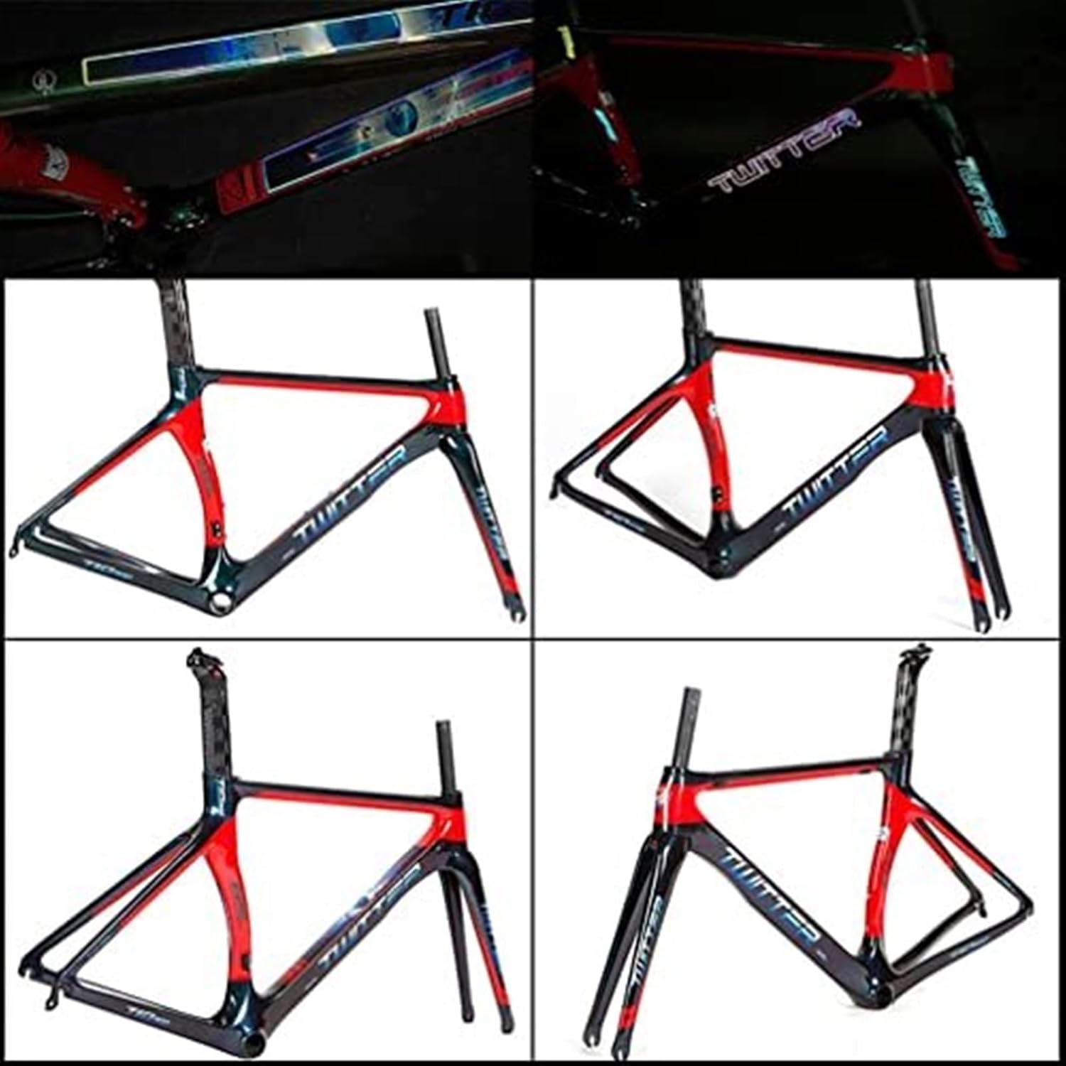46/48/50/52/54cm QR 100/130mm C Brake Frame with Fork and Headset Road Bike Frameset Carbon Wind Breaking Racing Frame