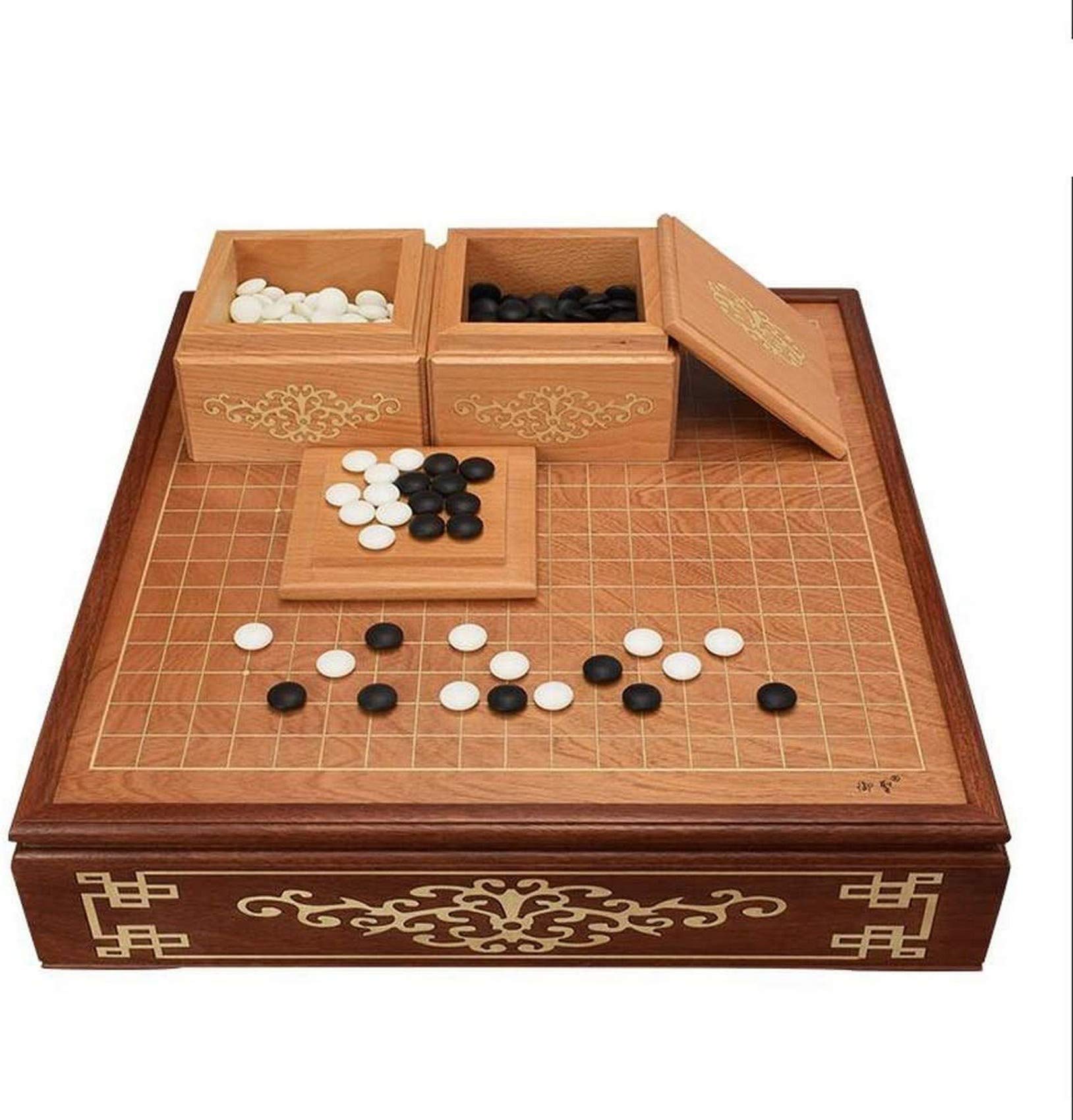 Set da gioco Go, giochi casuali Accessori for la casa Set da gioco Go Scacchiera in legno con cervello di drago for adulti classica grande (marrone)