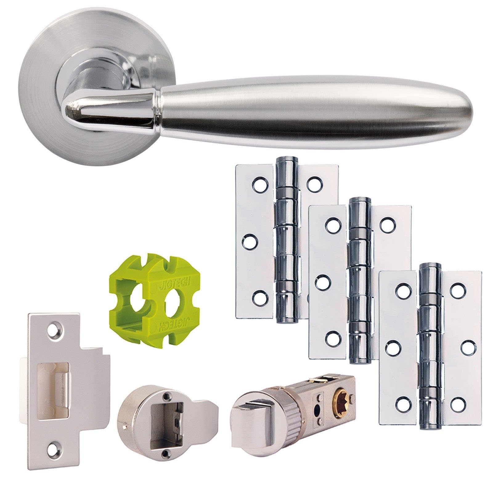 Jigtech JTB71070 Harrier Door Pack-Latch-Polished Satin Chrome