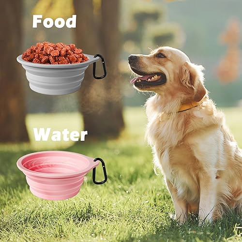 Miniatura 5 de PetBonus 2-Pack Silicone Collapsible Dog Bowls and Dog Collar Safety Clip