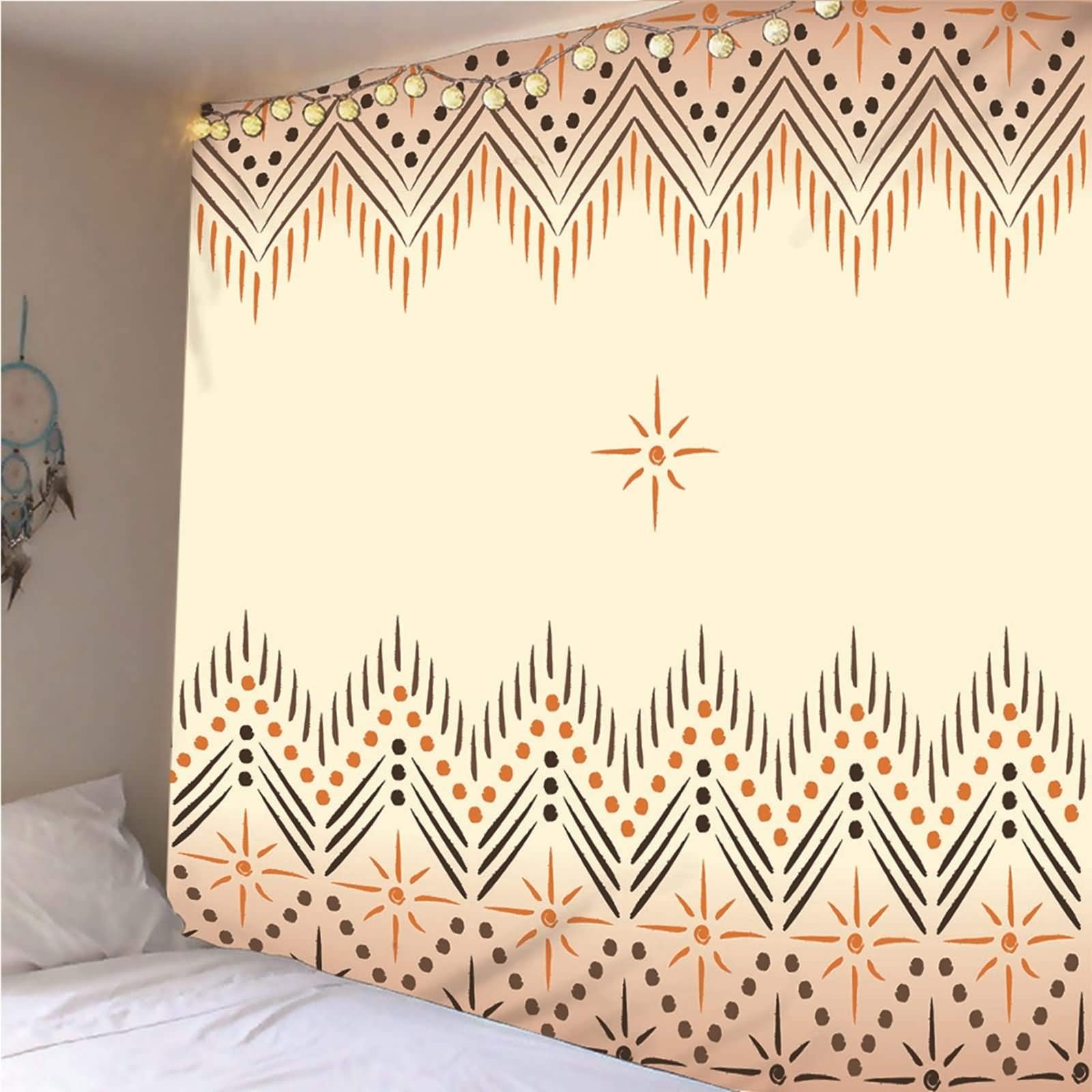 Homxi Wandteppiche Wandbehang 260 x 240 CM,Wandtuch Psychedelic Polyester Vintage Muster Beige Wandteppich Psychedelic