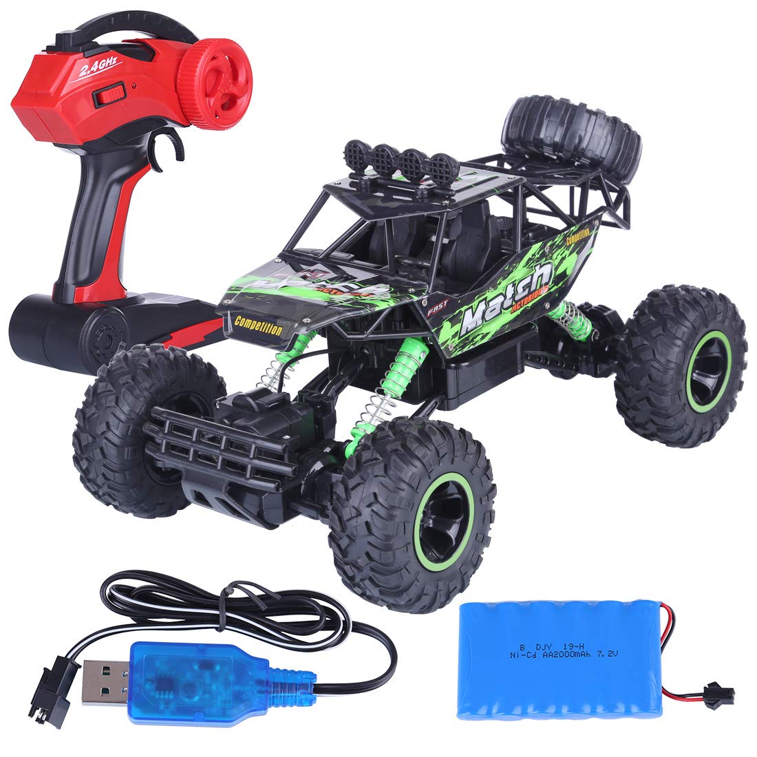 Teakpeak Monster Truck RC Offroad RC Monster Truck 4WD 1:12 2.4G Offroad Car Remote Controlled with Double Motor Climbing Car Monster Truck Remote Controlled Large
