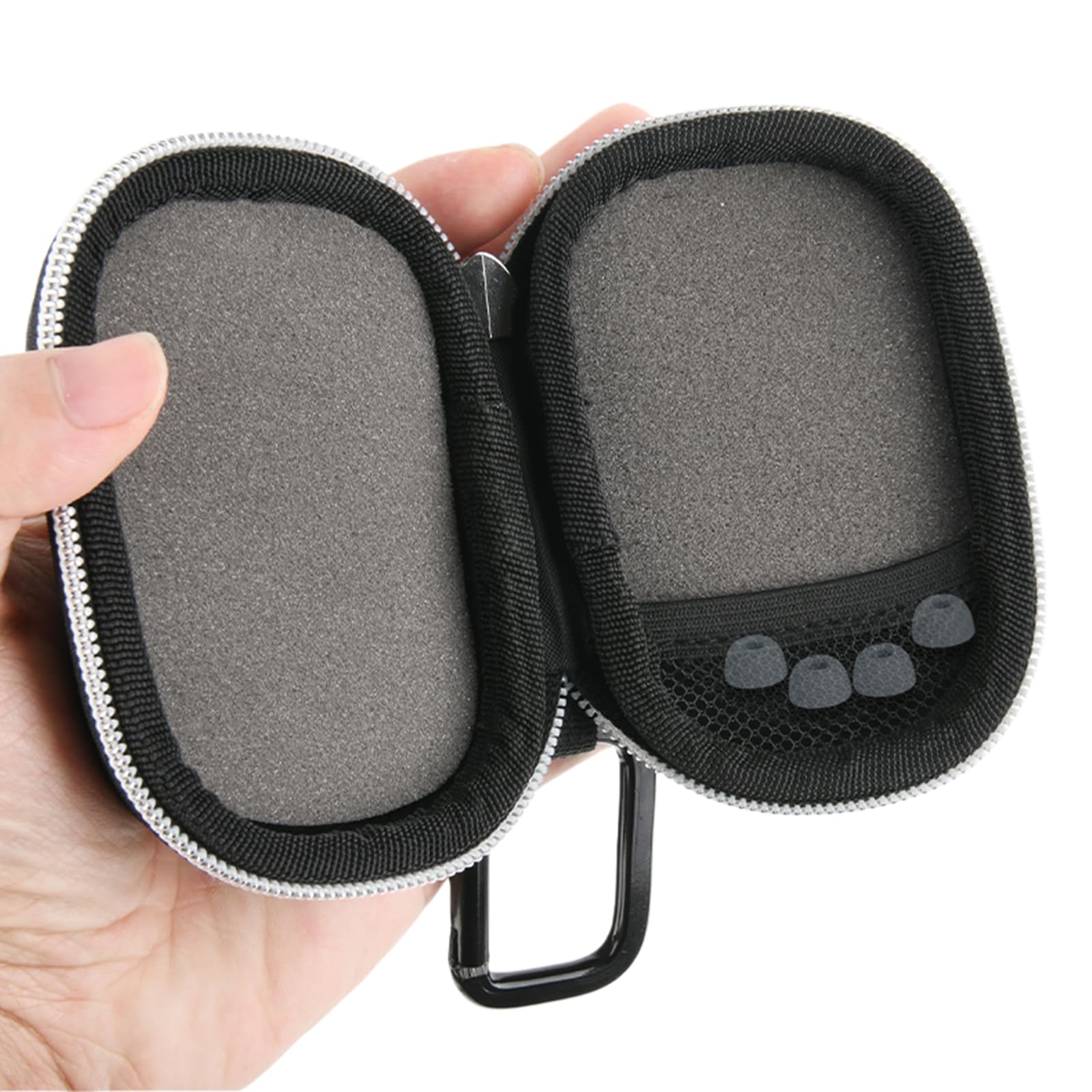Reise-Hartschalen-Schutzhülle für Kopfhörer mit stoßdämpfender Netztasche für Ladebox und Zubehör