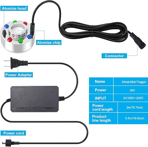 Miniatura 7 de FITNATE Fabricante de niebla de alta potencia, 50.7 fl ozh nebulizador de niebla de gran volumen con 6 luces LED niebla máquina atomizador 50W para