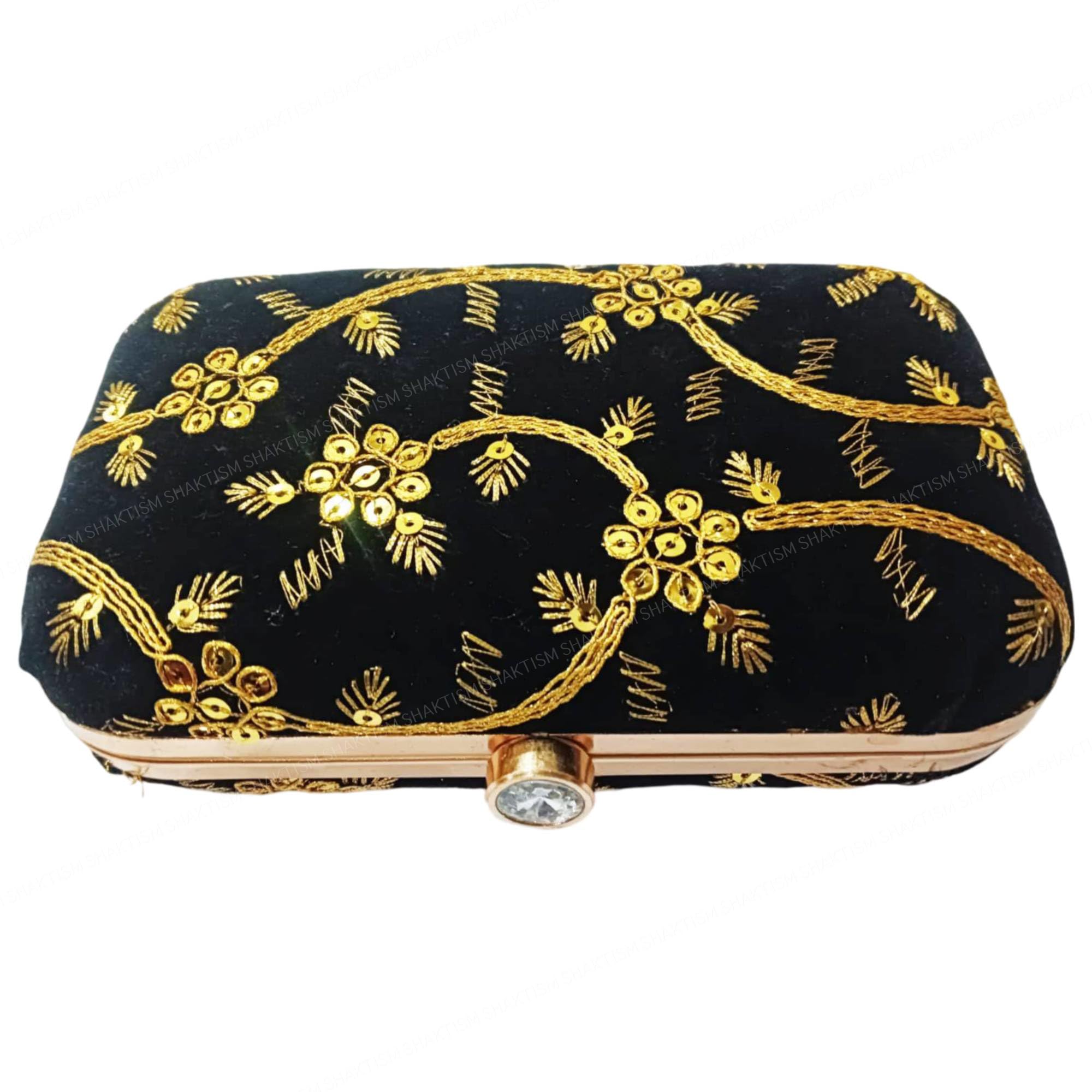 Embroidered Clutch Hand Purse, Wedding Gift Handbag, Decorative Purse for Women and Girls 1Pcs-image-6