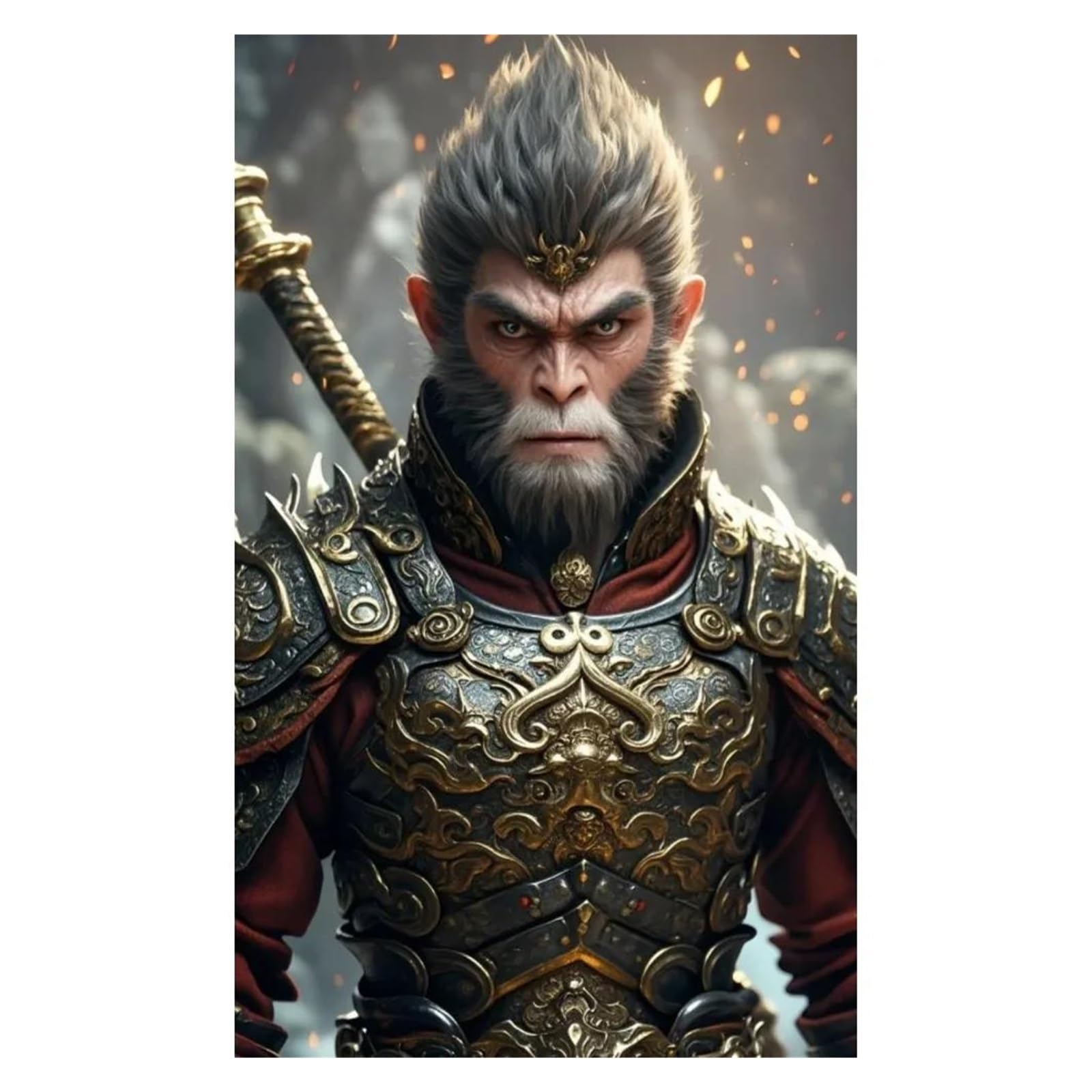 Black Myth Wukong tableau déco nature affiche peinture murale de jeux