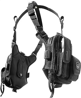 Hazard 4 Covert RG Multi-Configuration Small Pack System - Escape Chest Pack, Loader Chest Pack, Covert Anatomic RG Padded Deluxe Shoulder Harness - Tool Kit, Camera, Cycling, Flashlight - Black