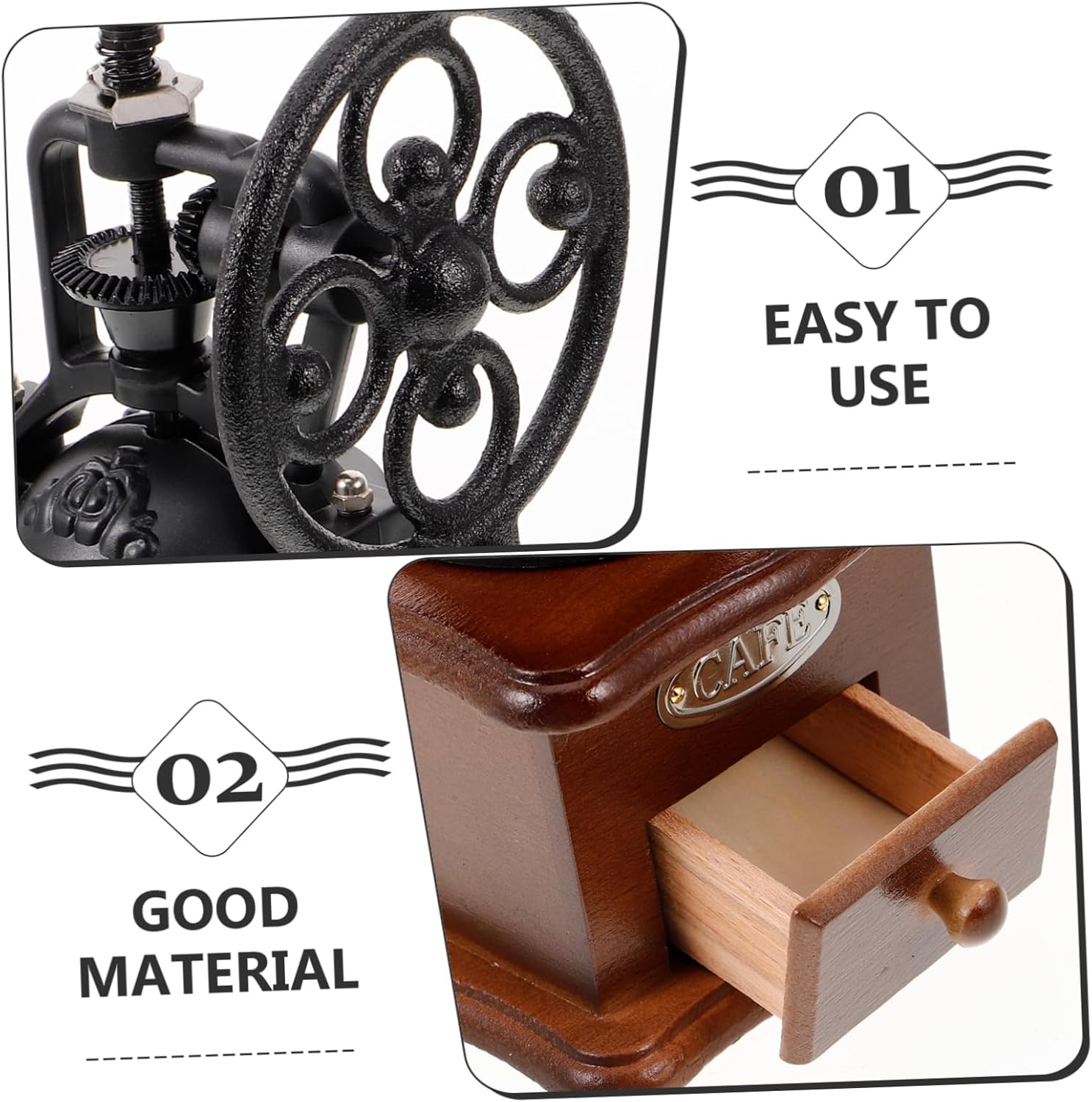 Hand Crank Coffee Bean Grinder Manual Portable for Turkish Coffee Espresso Precision Grinding