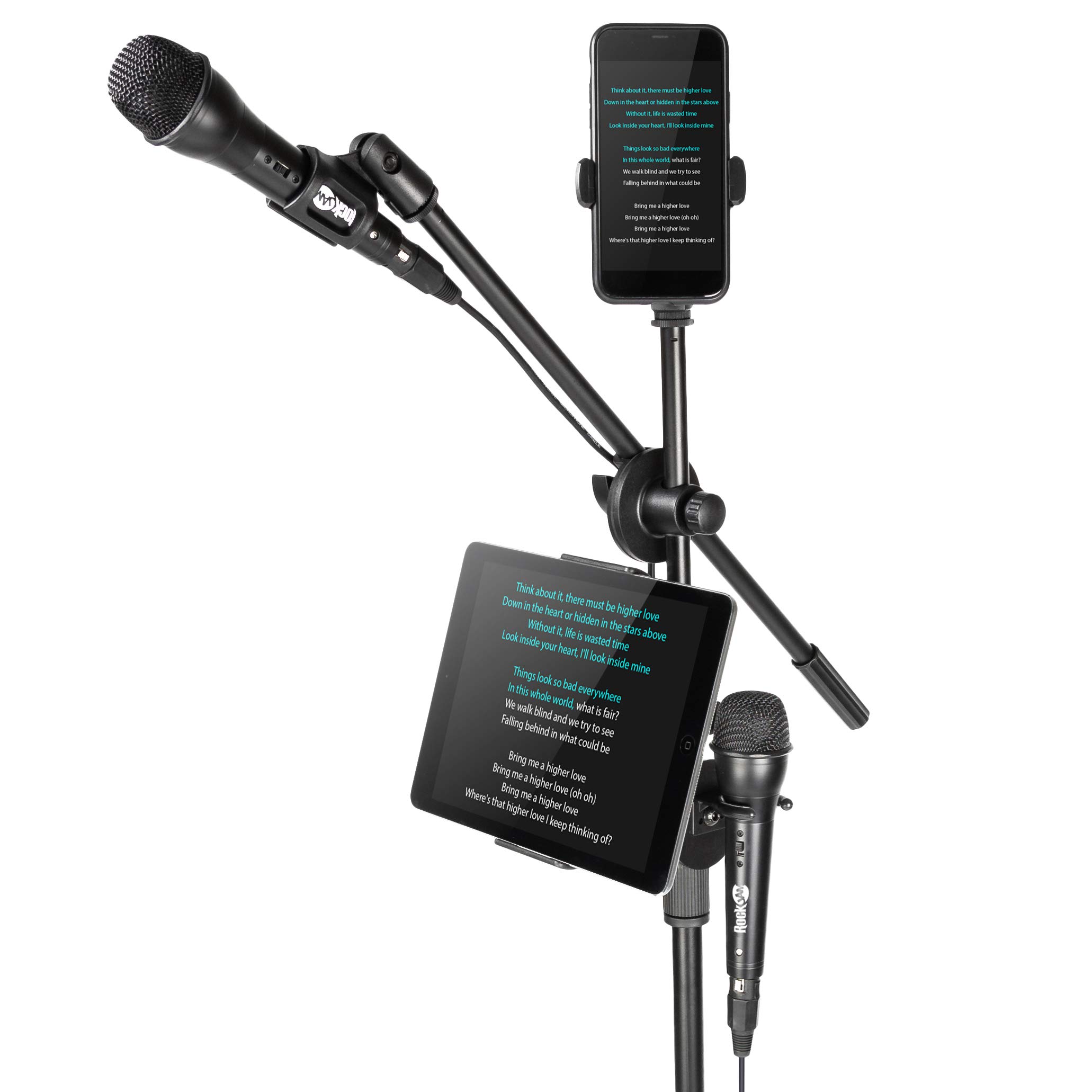 La macchina da karaoke RockJam Superkit con Bluetooth e sistema PA, altoparlante da 50 Watt e due microfoni
