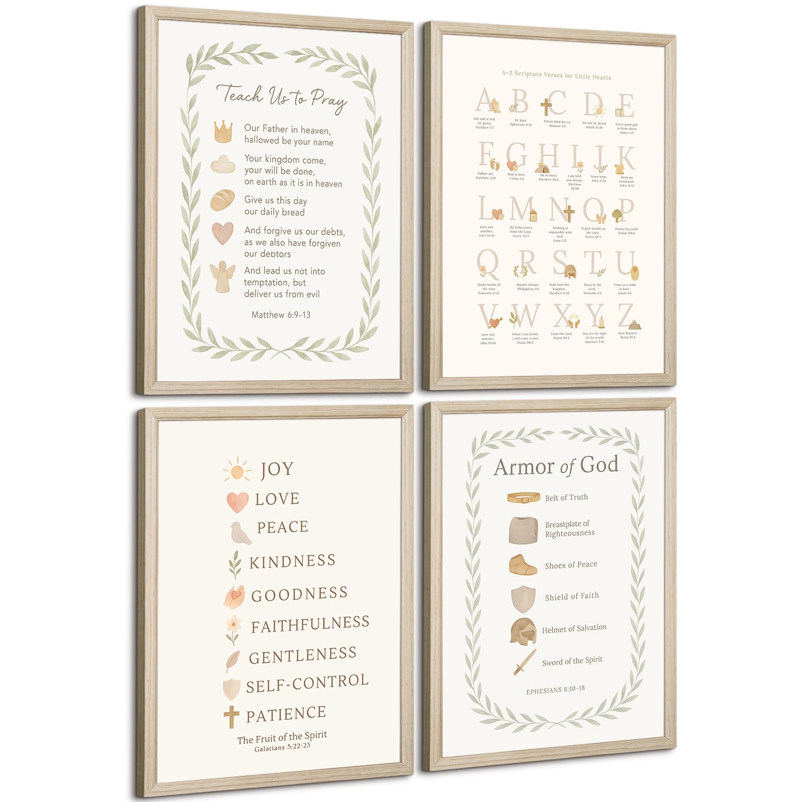 Photo 1 of ***CHECK NELLIS PHOTO DIFFERENT PICTURE***Kids Playroom Wall Art Decor Bible Verse Canvas Poster Abc Alphabet Wall Decor Christian Scripture Pictures Toddler Nursery Prints Children Educational Artwork for Kids Play Room 8x10 Inch Wood Framed