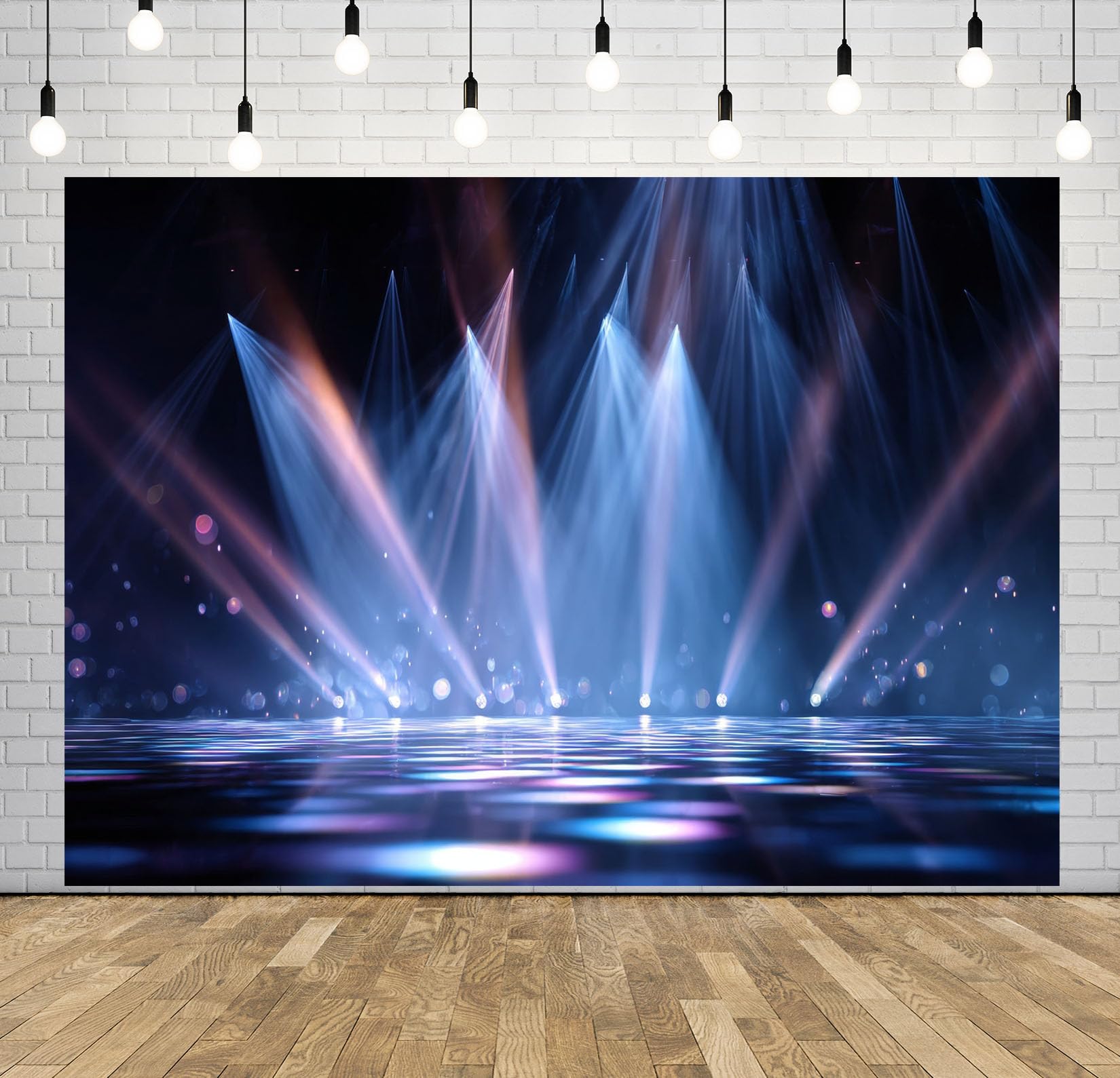 10x8FT (3x2.5m) Palco Riflettente Luci Blu Sfondo Fotografico