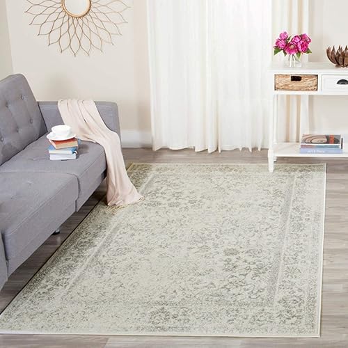 Miniatura 405 de Safavieh colección Adirondack - Alfombra de área, 6 x 9 pies, gris y azul, diseño oriental desgastado, no desprende pelusa, fácil cuidado, ideal