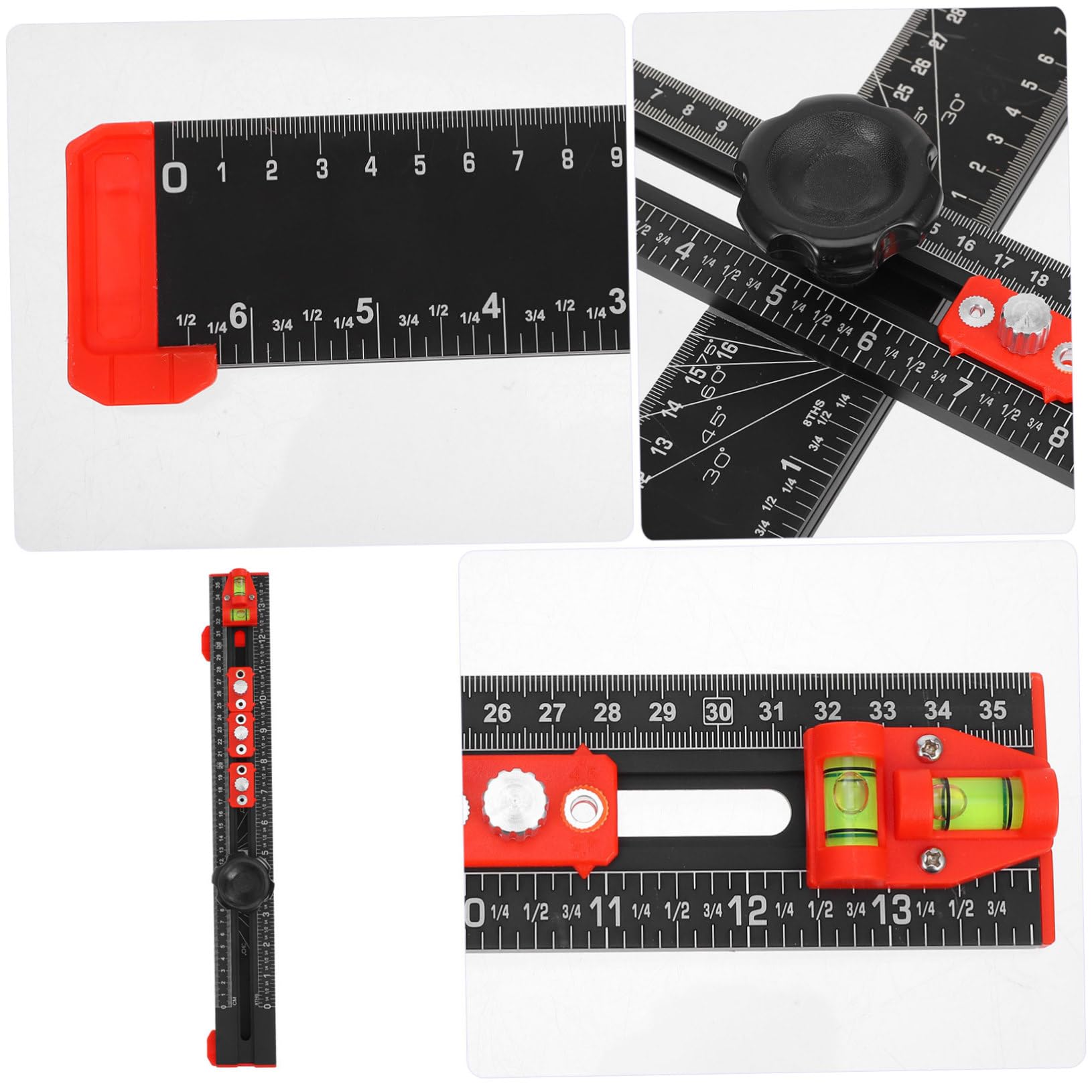 DOITOOL Präzisionslineal Für Holzbearbeitung Winkelmesser Mit Lochpositionierungsfunktion Lineal Aus Aluminiumlegierung Und Abs Für Präzise Messungen Und Bohrungen