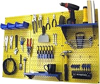 Vista 20 de Organizador de herramienta control de pared 30-wrk-400wb estándar panel perforado mesa de trabajo de metal Pegboard negro con accesorios rojos