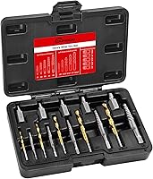 Vista 1 de 15Pcs Screw Extractor Set, Easy Out Extractor Set, Left Hand Drill Bit Hex Head Extractor, Cobalt HSS Steel Kit for Stripped Screws and Broken Bolts