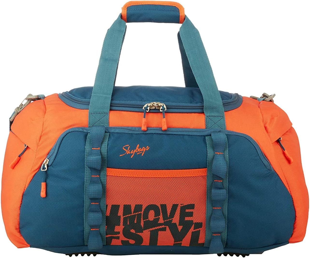 Polyester Solid Pattern Hustle Duffle Bag 55 (Orange, Small), 33 Cm,W-33 Cm