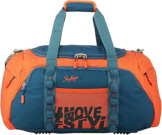 Skybags Polyester Solid Pattern Hustle Duffle Bag 55 (Orange, Small), 33 Cm,W-33 Cm