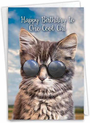 Miniatura 9 de The Best Card Company Tarjeta de felicitación de cumpleaños con sobre de 5 x 7 pulgadas (1 tarjeta) Bday Fluffy Furballs C7168ABDG