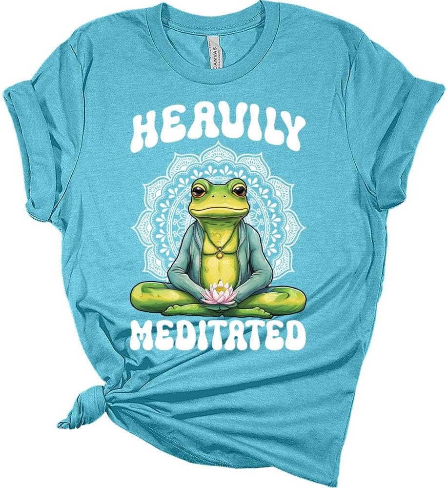 Women's Yoga Shirts Funny Workout Tops Cute Zen Animal Graphic Tees Short Sleeve Summer Tshirts for Women