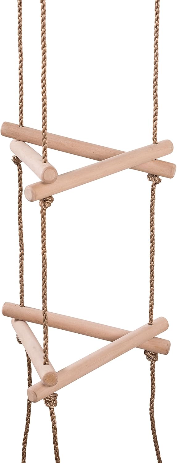 Get Cheap Price Swingan - 5 Steps Triangle Climbing Rope Ladder - Fully Assembled