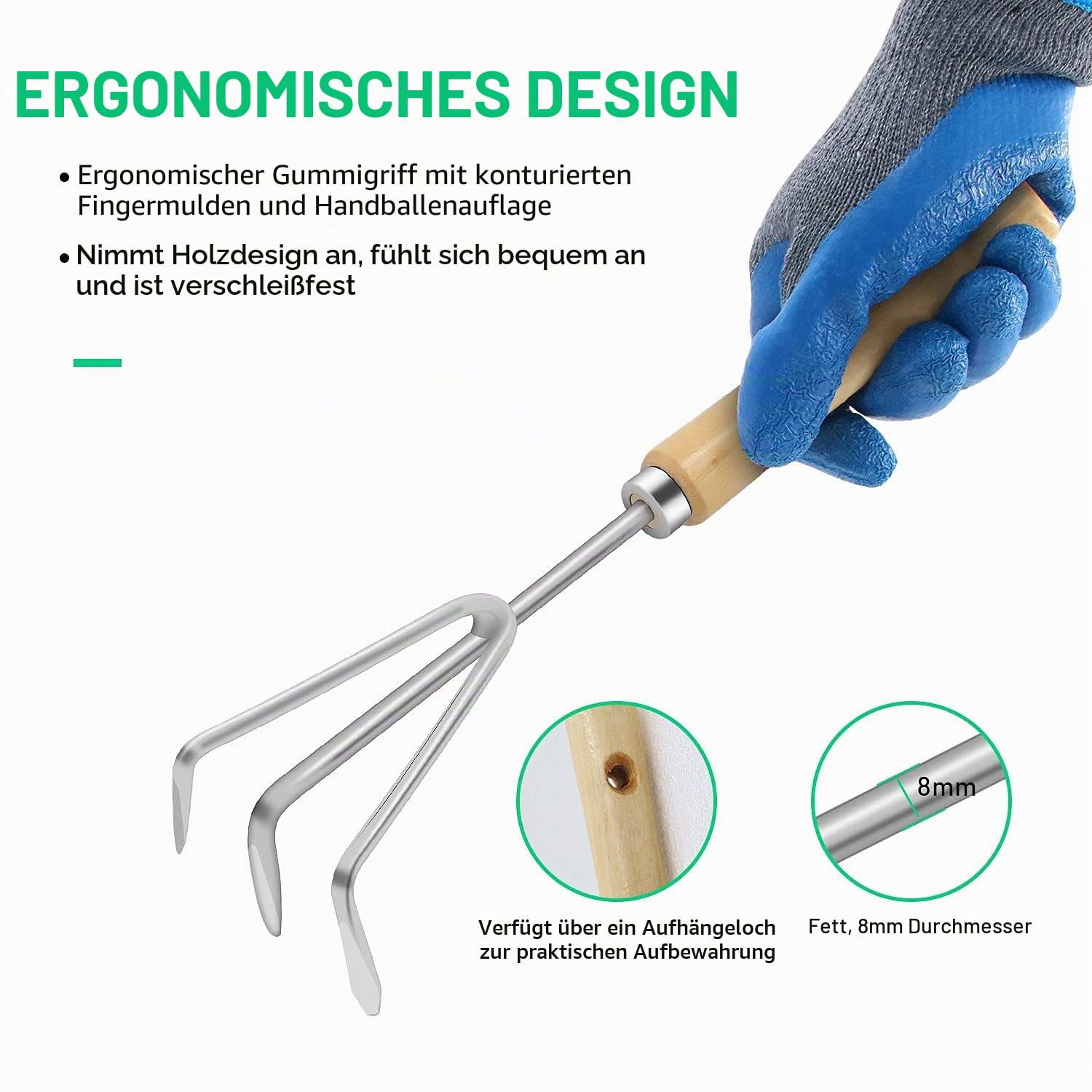DEWINNER Gartenwerkzeug-Set – 23-teiliges strapazierfähiges gartenset Werkzeug,Garden Tools inklusive Handschuhen und Tasche für Damen und Herren