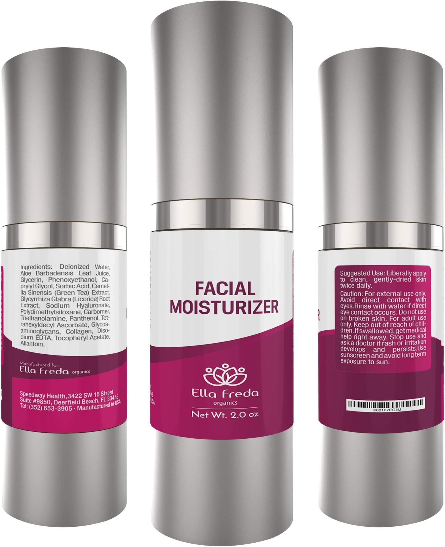 Moisturizer for Face & Skin, Deep Moisturizing, Anti Aging and Anti Wrinkle Day Cream for Oily, Combination, Sensitive & Dry Skin 2 fl.oz.