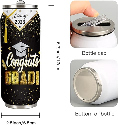 Miniatura 3 de Regalos de graduación para mujeres, vaso de graduación con tapa, taza de café aislada de acero inoxidable de 17 onzas, decoraciones de graduación,